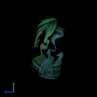 PDB entry 9iio coloured by chain, side view.
