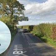 The man was taken to hospital after a crash on the B1111