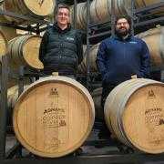 Adnams distillers Daniel Wright and Joao Pereira