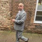 Jason Woollett leaving King's Lynn magistrates court after the brief hearing