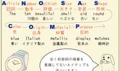 英語の形容詞の順番はなんでしょうか？