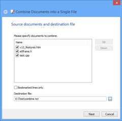 Combine Files Wizard