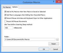 Customize Macros