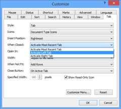 Customize Tab