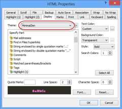 Display tab