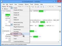 Find All in the context menu