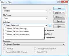Find in Files_Auto-complete