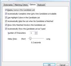 Word Complete - Options
