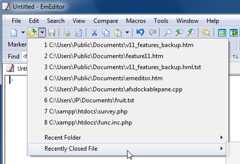 Recently Closed files