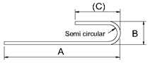 Rebar Semi Circular 180° Bend with Center Line Length Equation and Calculator 