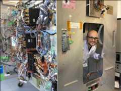 Figure 144: In this photo, Airbus technician Stanislaw Ballardt looks out from inside the ESA module during installation work on 7 March (image credit: ESA)