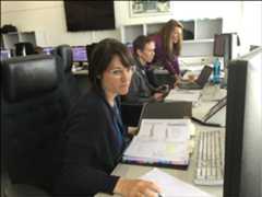 Figure 141: In the photo, in the foreground: Spacecraft Operations Engineer Emanuela Bordoni; center, Deputy Spacecraft Operations Manager Christoph Steiger; at rear, Susanne Fugger, responsible for BepiColombo operations at Airbus Defence and Space, Germany (image credit: ESA)