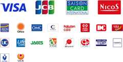 VISA JCB SAISONCARD NICOS IEON ORICO OMC Cedyna Rakuten Card MUFG CARD DC UFJCard UC LifeCARD JACCS アプラス ポケットカード CF Card TOKYU CARD TOP nissen MICARD UCS