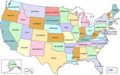 A map of the U.S. States