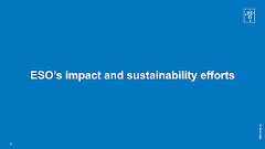ESO slide library — Chapter 3: ESO's impact and sustainability efforts