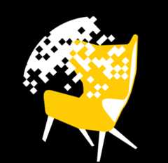 FAR logo of a chair disintegrating