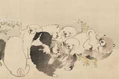 長沢蘆雪、東京初の展覧会が府中市美術館で - 子犬がじゃれあう《菊花子犬図》など“かわいい”作品