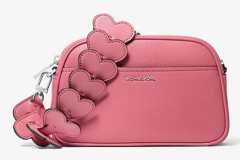 マイケル・コース“ハート連なる”レザーバッグ＆クリスタル付き3連チェーンバッグ