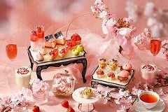 ザ ストリングス 表参道「桜×いちご お花見アフタヌーンティー」桜とピスタチオの2色団子や苺タルト