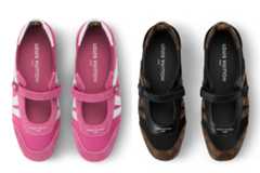 ルイ・ヴィトンのバレエシューズ×スニーカー「LV」サイドロゴのメリージェーン