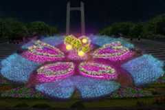 花と光のライトアップイベントが東京・木場公園で、江戸の水路を再現＆桜の立体花壇 - 2026年2月27日〜2026年2月15日開催