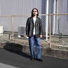 BOWWOW(バウワウ)AIRBORNE DIV. SWEAT,アナクロノームイベント品デニムパンツコーディネートのショップスナップ