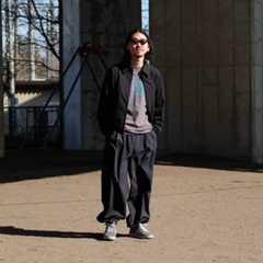 GANKO / GANKO✖MaoSimmons L/S TEE チャコールコーディネートのショップスナップ