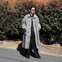 Nonnotte(ノノット)リネヨンシャツ、スラックスセットアップスタイルのショップスナップ