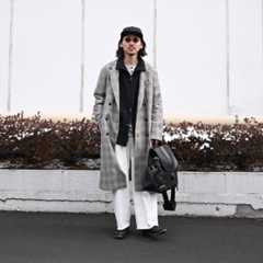 山内(ヤマウチ)世界で10着とないロングコート、AUBERGE(オーベルジュ)新作コーディネートのショップスナップ