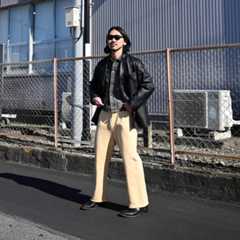 CCU(シーシーユー)のDOUBLE BREASTED JKT、インテリムデニムジャケットコーディネートのショップスナップ