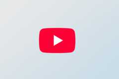 The YouTube logo, a red rounded rectangle with a white play icon in the center, presented on a professional flat design background with soft patterns and gradients, resized to a 16:9 aspect ratio.