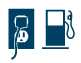 Icon showing electrical plug-in and gas pump