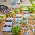 Garden Ideas, Landscaping Ideas, Small Garden, Small Backyard, Small Space, Studio H landscape,succulent garden, drought tolerant garden, waterwise garden, Zen garden, Mediterranean garden, echeveria, aeonium, yucca bright star