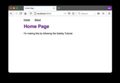 A screenshot of the Home page. The styles have been updated so now the page title is in purple, and the navigation links at the top of the page are in a single line instead of a bulleted list. A screenshot of the Home page. The styles have been updated so now the page title is in purple, and the navigation links at the top of the page are in a single line instead of a bulleted list.