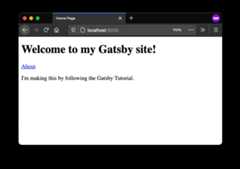 A screenshot of the Home page. Now, under the heading, there's a link to the About page. A screenshot of the Home page. Now, under the heading, there's a link to the About page.