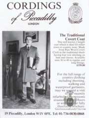 Cordings Covert Coat Ad 1980s