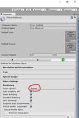 HoloLens Player Settings