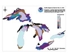 GLERL digital ice chart for Feb 13 1975