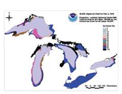 GLERL digital ice chart for Feb 3 1976