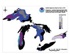 GLERL digital ice chart for Feb 9 1977