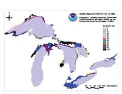 GLERL digital ice chart for Feb 14 1983
