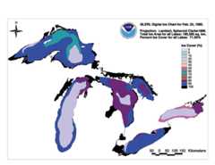GLERL digital ice chart for Feb 23 1985