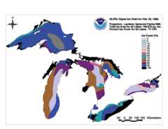 GLERL digital ice chart for Feb 22 1986
