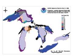 GLERL digital ice chart for Feb 21 1988