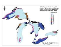 GLERL digital ice chart for Mar 10 1995