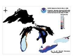 GLERL digital ice chart for Mar 8 1996