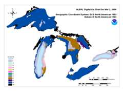 GLERL digital ice chart for Mar 2 2009