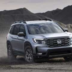 Front view of a 2023 gray Honda Passport