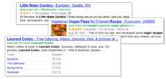 Examples for rich snippets in Google Search results