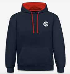 Gowerlive Black Red Contrast Hoodie